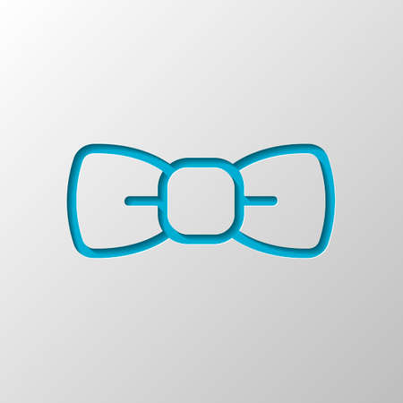 Bow tie, festive linear logo. Paper design. Cutted symbol with shadowのイラスト素材