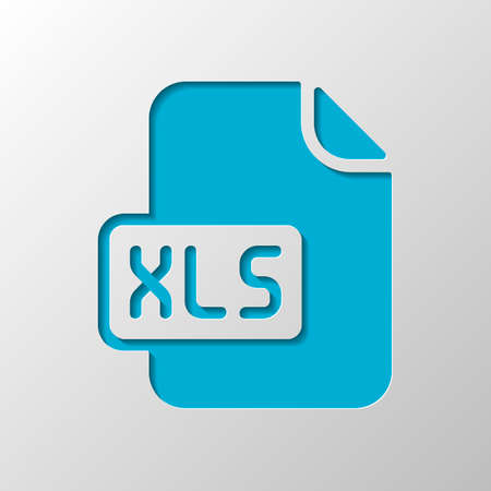 Computer file, xls symbol. Paper design. Cutted symbol with shadowのイラスト素材