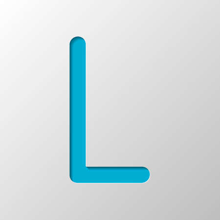 Letter L of alphabet, isolated outline symbol. Paper design. Cutted symbol with shadowのイラスト素材
