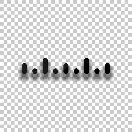 Simple ruler, work tool for measurement, linear icon. Black glass icon with soft shadow on transparent backgroundのイラスト素材