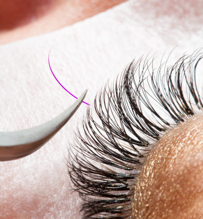 cosmetic increase eyelash color in the beauty saloon