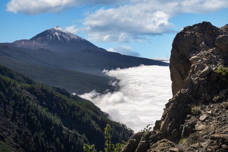 View of mount Teide on the island of Tenerife from a heightの写真素材