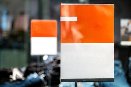 signs with mockup in a clothing store. light industry in clothing storesの写真素材