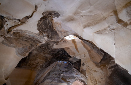 ancient chalk caves in beit guvrin parkの写真素材