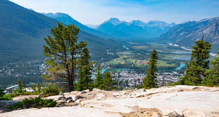 Panorama of Baff in Alberta, Canadaの写真素材