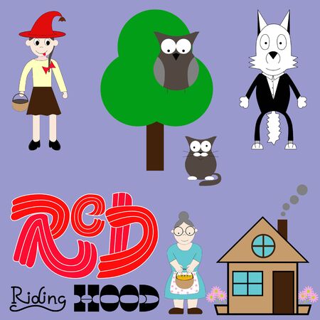 Red Riding Hood vector setのイラスト素材