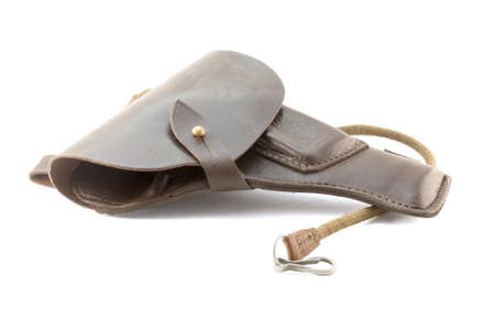 leather holster on a white background の写真素材