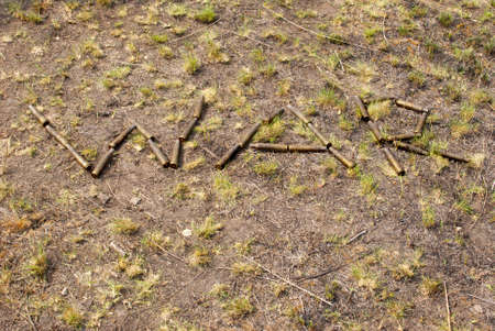 the word  war  made with shellsの写真素材