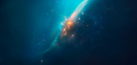 Nebula on a background of outer spaceの写真素材