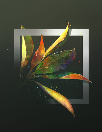 design drawing magnolia leaves on background