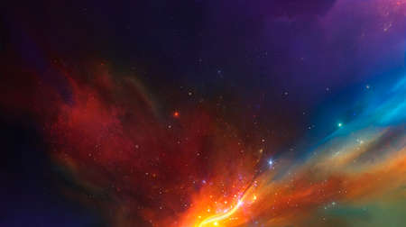 Nebula on the background of space space with bright starsの写真素材