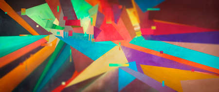 Figure Bright contrast abstract geometric shapes with textureの写真素材