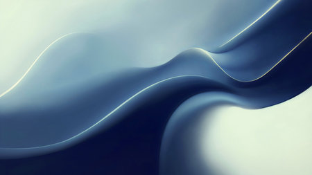 illustration blue light gradient wave with bright linesの写真素材