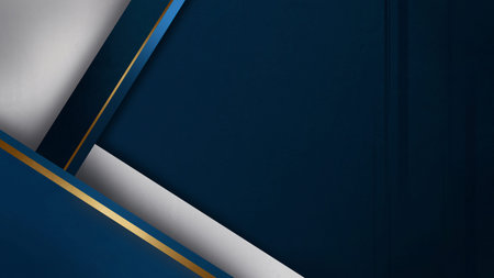 blue background with even shapes and golden lines in paper texture