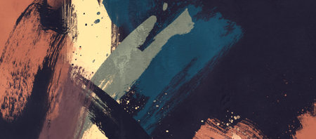 Abstract picturesque background with paint strokes and splashes