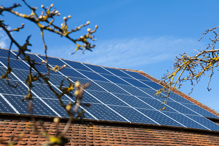 Solar panels on the roof