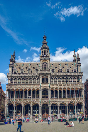 Brussels, Belgium - July 20, 2020: Brussels famous Grand Place where the City Hall and City Museum can be foundのeditorial素材