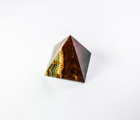 Souvenir pyramids made of onyx. stone processing.の写真素材