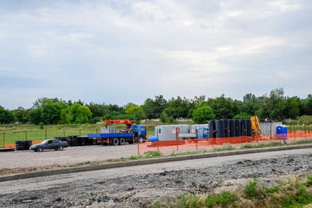 Balaklava, Republic of Crimea - June 9, 2019: Construction of the sewerage system. Equipment and equipment.のeditorial素材