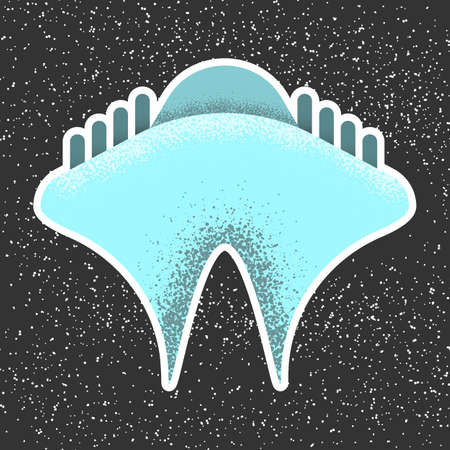 Alien spaceship. Flat style.のイラスト素材