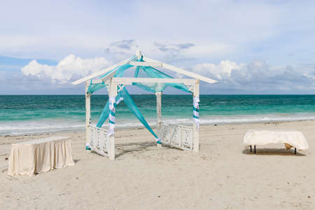 Wedding gazebo on the beach, Cuba, Varaderoの写真素材