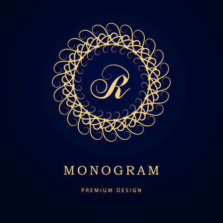 Vector illustration of Monogram design elements, graceful template. Calligraphic elegant line art logo design. Letter emblem sign R for Royalty, business card, Boutique, Hotel, Restaurant, Cafe, Jewelry Vector illustration of Monogram design elements, graceful template. Calligraphic elegant line art logo design. Letter emblem sign R for Royalty, business card, Boutique, Hotel, Restaurant, Cafe, Jewelry