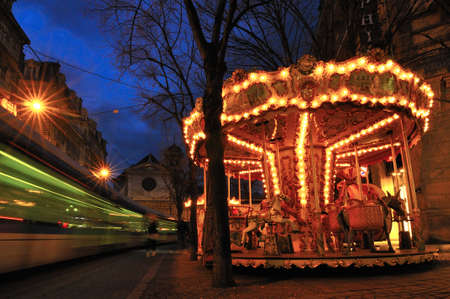 Amusement in cityの写真素材