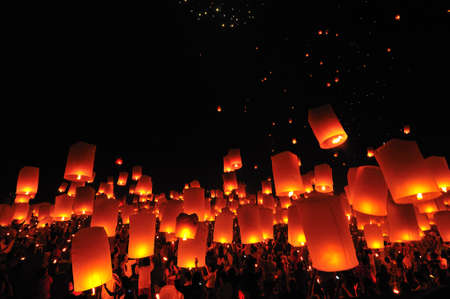 Floating lamp in Chiangmai, Thailandの写真素材