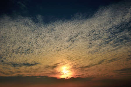 Puff gold cloud with blue sky