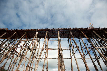 Traditional wooden bridge at Sangkhaburi, Kanchanaburi, Thailand
