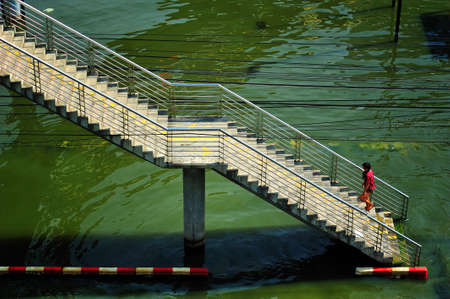 Big disaster flood in Bangkok, Thailand, Nov 9 2011のeditorial素材