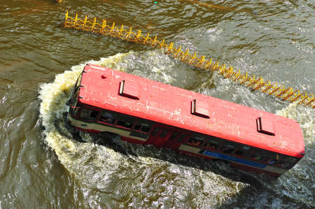 Big disaster flood in Bangkok, Thailand, Nov 9 2011のeditorial素材