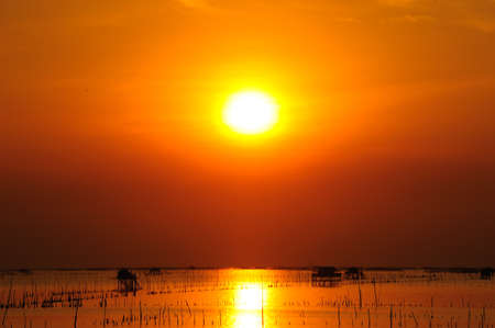 Fisherman house at Bangsai bay, Chonburi, Thailandの写真素材