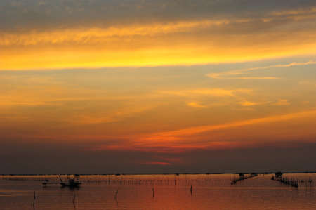 Fisherman house at Bangsai bay, Chonburi, Thailandの写真素材