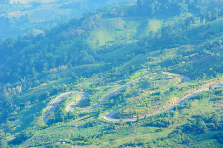 Wavy road at Phutabberk, Phetchaboon, Thailandの写真素材