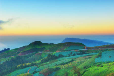 Sunrise from view point of Phutabberk, Phetchaboon,Thailandの写真素材