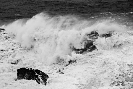 Big detailed wave in cantabric oceanの写真素材