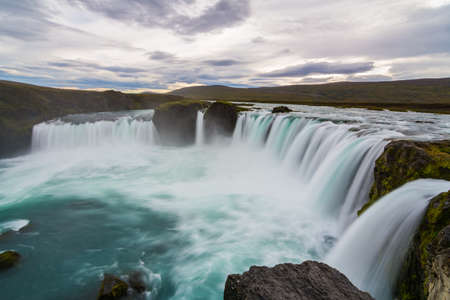 Beautiful Godafoss waterfall in Icelandの写真素材
