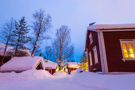 Nice house During the winter Finnishのeditorial素材