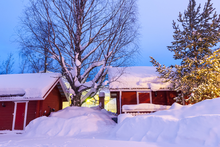 Nice house During the winter Finnishのeditorial素材