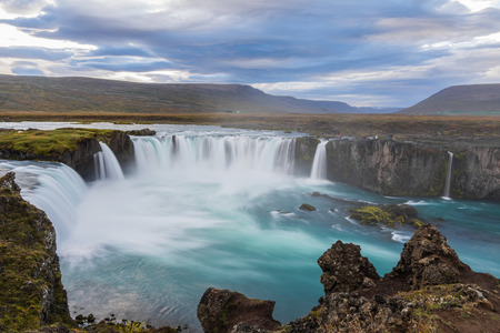 Amazing Godafoss waterfall in Icelandの写真素材