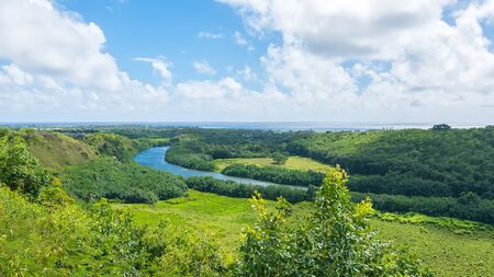 Wailua River Overlook, Kauai Island, Hawaiiの写真素材