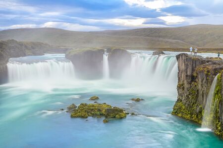 View of amazing Godafoss waterfall in Icelandの写真素材
