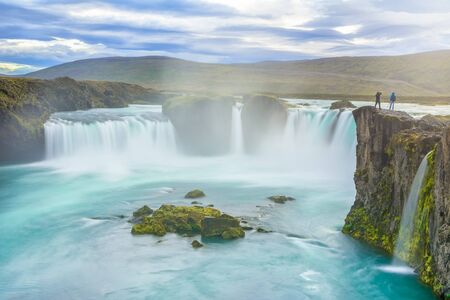 View of amazing Godafoss waterfall in Icelandの写真素材