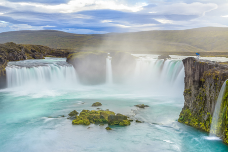 View of amazing Godafoss waterfall in Icelandの写真素材