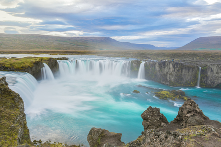 View of amazing Godafoss waterfall in Icelandの写真素材