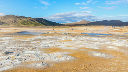 Amazing Namafjall Geothermal Area, Hverir, Icelandの写真素材