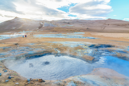 Amazing Namafjall Geothermal Area, Hverir, Icelandの写真素材