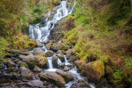 Beautiful Torc waterfall in Killarney National Park, Irelandの写真素材