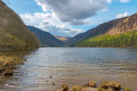 Beautiful Glendalough lake in County Wicklow, Irelandの写真素材